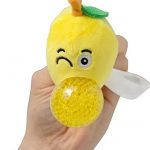 Customized baby animal plush pet squeeze jelly ball pear keychain toy