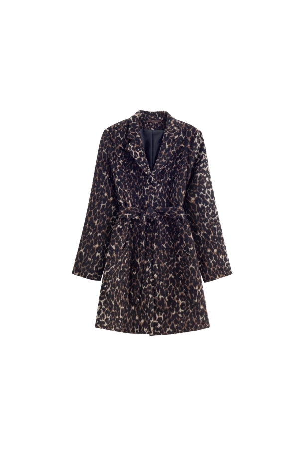 Leopard print suit overcoat