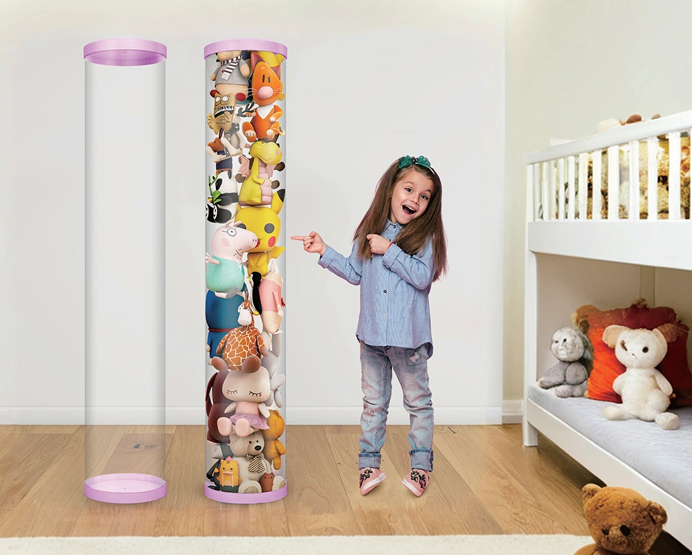 Split zipper type doll storage bucket