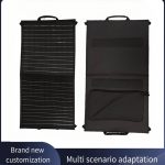 50W 18V 2 Folds Portable Foldable PET Solar Panel 166mm 23% cut Solar Cell 750x425x15mm Outdoor Solar Charger Monocrystalline Usb Output China Price High Efficiency Camping Mobile Phone Charging