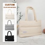Large Women Custom Nylon Puffer Tote Bag