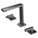 Matte Black Triple-Body Bathroom Basin Faucet – Modern Minimalist Design MYU6130