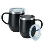 Stainless Steel Tumbler Handle & Lid – Double-Wall Vacuum for Coffee