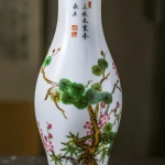 Enamel Pine, Bamboo and Plum Olive Vase, Jingdezhen Hand-Painted Three Friends of Winter Porcelain Vase, New Chinese Style Collectible Display Ornament